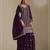 Wine chinon silk semi stitched wedding suits