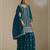 Teal chinon silk semi stitched wedding suits