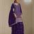Navy blue chinon silk semi stitched wedding suits