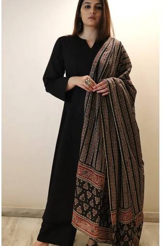 Women's Gorgeous Solid Viscose Chanderi Fabric Straight Kurta Pant and Dupatta Set