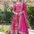 Pink viscose anarkali suit with embroidery sequin work
