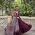 Purple roamn silk free size stitched anarkali suit with mirror lace work