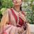 Maroon roamn silk free size stitched anarkali suit with mirror lace work
