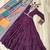 Purple roamn silk free size stitched anarkali suit with mirror lace work