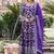 R blue viscose anarkali suit with embroidery sequin work