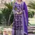 R blue viscose anarkali suit with embroidery sequin work
