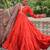 Orange roamn silk free size stitched anarkali suit with mirror lace work