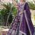 Purple viscose anarkali suit with embroidery sequin work
