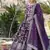 Purple viscose anarkali suit with embroidery sequin work