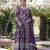 Purple viscose anarkali suit with embroidery sequin work