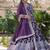 Purple viscose anarkali suit with embroidery sequin work