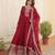 Red georgette anarkali suit with embroidery sequin work
