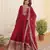 Red georgette anarkali suit with embroidery sequin work