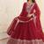 Red georgette anarkali suit with embroidery sequin work