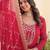 Pink georgette anarkali suit with embroidery sequin work