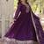 Purple georgette anarkali suit with embroidery sequin work