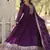 Purple georgette anarkali suit with embroidery sequin work
