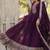 Purple georgette anarkali suit with embroidery sequin work