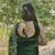 Green colour barbari satin sequins work saree
