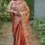 Coral colour barbari satin sequins work saree