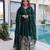 Emerald silk anarkali suit with embroidery sequin work