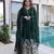 Emerald silk anarkali suit with embroidery sequin work
