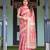 Rani pink color ready to wear saree with unstich blouse