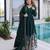 Emerald silk anarkali suit with embroidery sequin work