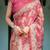 Rani pink color ready to wear saree with unstich blouse