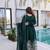 Emerald silk anarkali suit with embroidery sequin work