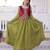Mehendi chanderi gown with embroidery beats work