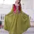 Mehendi chanderi gown with embroidery beats work
