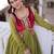 Mehendi chanderi gown with embroidery beats work