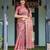 Rose color ready to wear saree with unstich blouse
