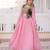 Pink chanderi gown with embroidery beats work