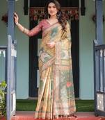 Multi color ready to wear saree with unstich blouse