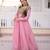 Pink chanderi gown with embroidery beats work