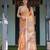 Orange color ready to wear saree with unstich blouse