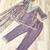 Purple silk suit with real mirror embroidery work