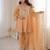 Yellow silk suit with real mirror embroidery work