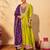 Women's Gorgeous Embroidery Work Vichitra Silk Fabric Flared Anarkali Pant and Dupatta Set