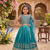 Designer chinon silk embroidered work wedding lehenga choli for kids