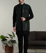 Men's stylish indo-western rayon coat kurta set
