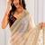 Women's satin silk saree with elegant lace border party wear designer saree