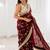 Women's satin silk saree with elegant lace border party wear designer saree