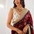 Women's satin silk saree with elegant lace border party wear designer saree