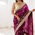 Women's satin silk saree with elegant lace border party wear designer saree