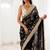 Women's satin silk saree with elegant lace border party wear designer saree
