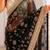 Women's satin silk saree with elegant lace border party wear designer saree