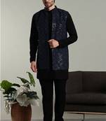 Men's stylish indo-western rayon coat kurta set